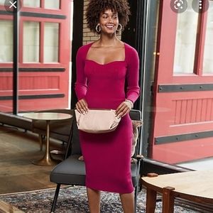 Express Sweetheart Neckline Midi Sweater Dress Size S NWT